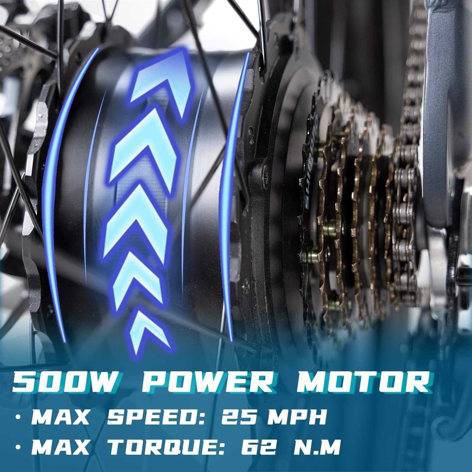 Rattan 350W/500W/750W Electric Mountain Bike 27.5/26'' Fat Tire Electric Bike for Adult 48V 13AH Removable Lithium-Ion Battery Fat Tire Beach Snow Ebike 7-Speed Gear (NONE2)